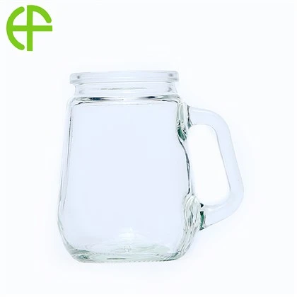 Glazen fles van 150 ml met wit handvat