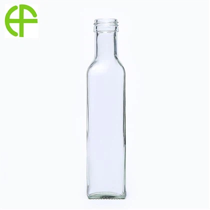 250ml Witte Vierkante Olijfolie Glazen Fles